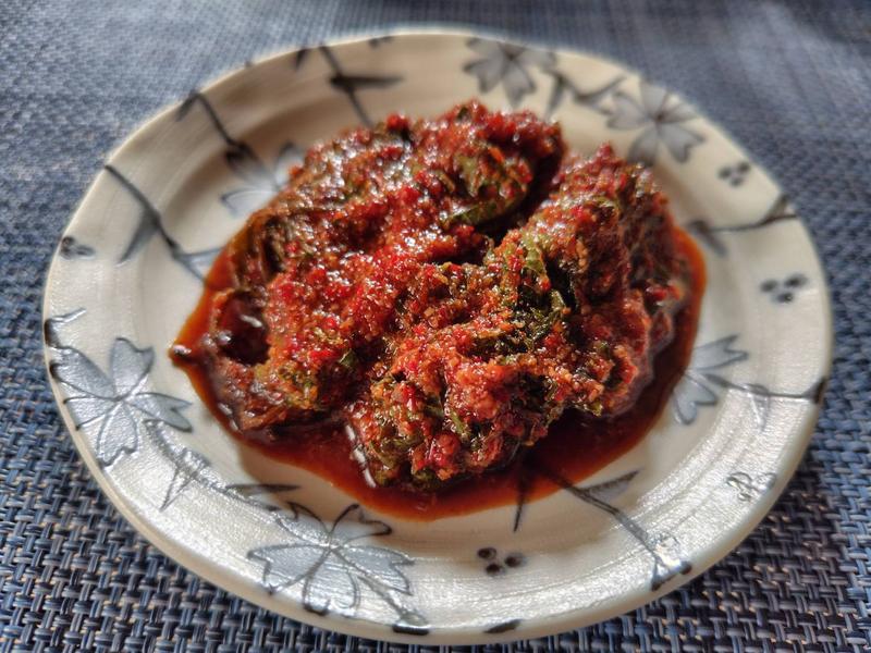 ヤンニョムが絡んだシソキムチ